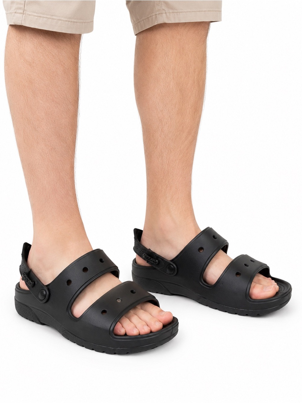 Size 10 Crocs Men’s Classic All-Terrain Sandals Black Lightweight Comfort